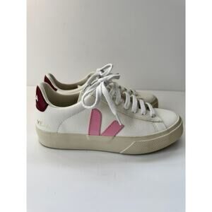 VEJA Women's Volley Leather Sneakers Size 5 White Pink Low Top Sustainable